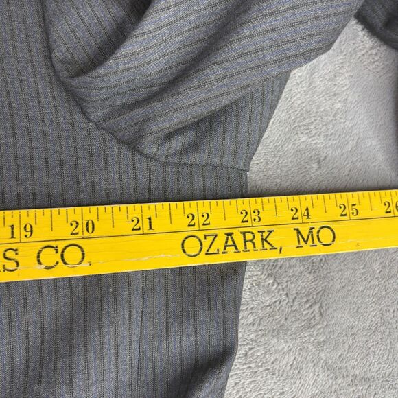Caravelli Suit Jacket Mens 44 Long Grey Harry C 2B Slim Fit Pinstripe Blazer - Picture 12 of 15